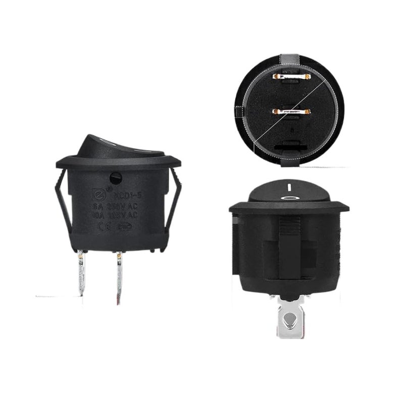 5Pcs 20mm Round Rocker Switch ON Off Toggle Switch DC 12V 24V for Automotive Motorcycle - Image 3